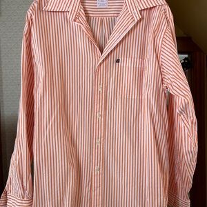 Brooks Brothers Orange Striped Button Down Shirt